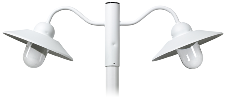 Westal Stall II Stolpearmatur 300 x 300 mm, E27 hvid, klar, Belysning