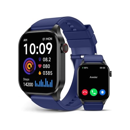 Smartklocka med sann infraröd blodsyremätare, 2,04 tums AMOLED-skärm, pulsmätare och blodtrycksmätare