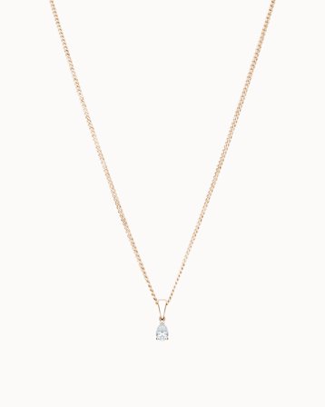 Halsketting met lab-gekweekte diamant Simone 18K roségoud - Peervormige diamant