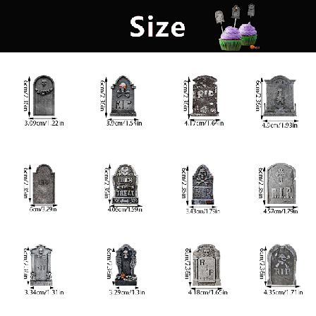 Spøkelsesaktig Halloween Gårdsskilt, Gravsteinsdekorasjoner for Utendørs Kirkegårdsscener, Giftfrie Gravsteiner i Skum med Pinner