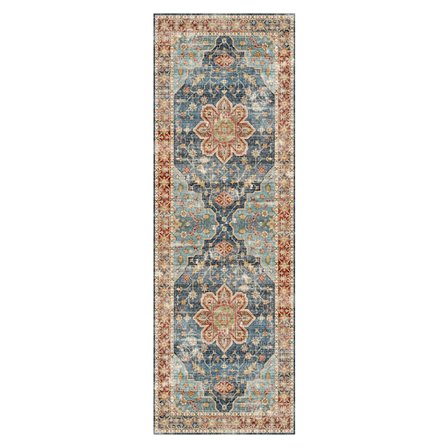 Gangstedsmatte, Vaskbar Matte, Sklisikker Vannbestandig Gulvteppe, Lavt Flor Mykt Vintage Teppe for Entré Soverom Vaskerom Innendørs, Stil 4