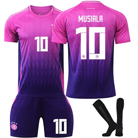 2024 Saksa vieraspaita nro 13 Muller EM-paita 7 Havertz 8 Kroos jalkapallopaita lapsille pojalle kokonaisvalkoinen koko 10 sukkineen (koko M, koko 10 