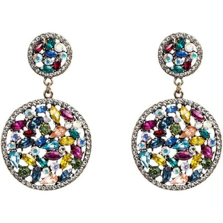 Seed Bead Hoop Øredobber, Fargerike Perlebesatte Sirkel Dingle Øredobber for Kvinner, Bohemske Perlebesatte Hoop Øredobber, Glitrende Flerfarget Rund 