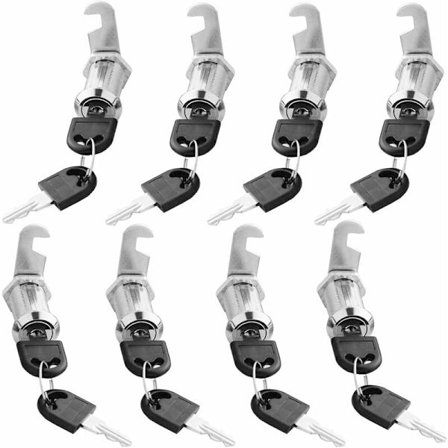 Cam Lock Cylinder, 8PCS Mailbox Lock med 16 nøgler Skab Dør Cam Lock Cylinder Cam Lock til postkasse Skuffe Skab Kontor(16mm+20mm)