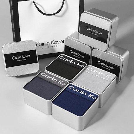 4-pack herrunderkläder, andningsbara boxershorts, stilren tunn stil, herrshorts/underkläder M