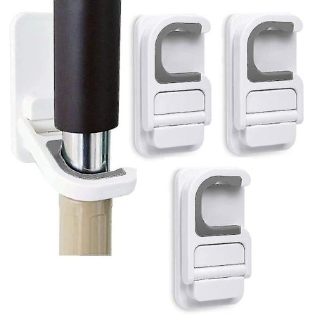 Kost- og Moppedholder, Væghængt Selvklæbende Moppklips Anti-slip Væghængt Krog