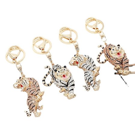 4 st Bling Tiger Bag Pendant Charm Nyckelring Nyckelring för kvinnor Pur
