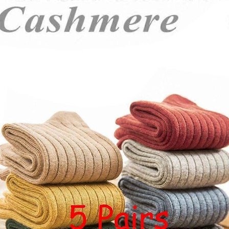 5 par dame uld cashmere varme tykke ensfarvede bløde afslappede sports vinterstrømper