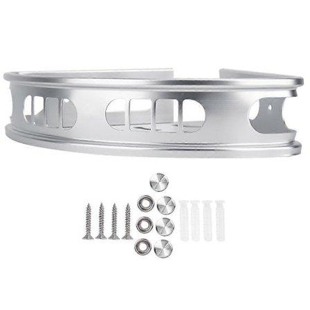 Vægmonteret Sølvfarvet Aluminium Enkeltlags Badeværelse Hjørne Opbevaringsreol Hylde Organizer MYX