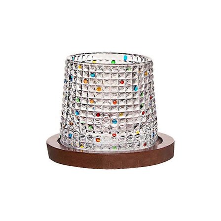 Malet Vin Whisky Glas Husholdningsglas Roterende Gyro Kop med Base Tumbler CQR