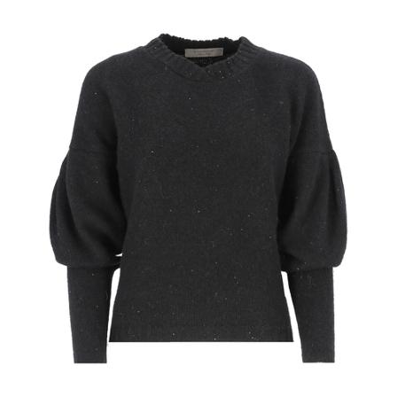 D.Exterior Round-neck Strik Sort, Dame Striktrøjer