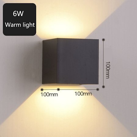 LED Vegglampe Vegglys SORT 6W 6W