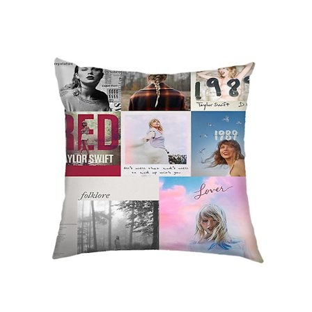 2024 Taylor Swift putetrekk bil hjem kontor dekorasjoner Swiftie fans gaver 45x45 cm