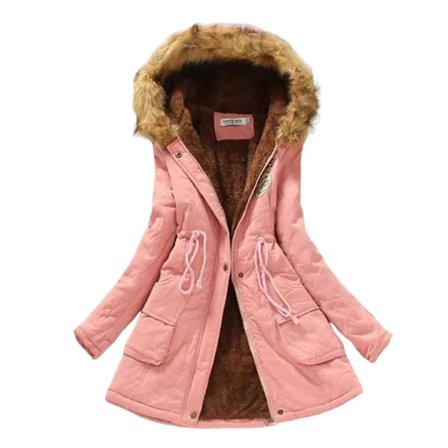 Vinter Ny Koreansk Mellomlang Bomullsfrakk Dame Stor Pelskrave Lammeullsfrakk Pluss Fløyel Fortykket Løs Bomullsfrakk