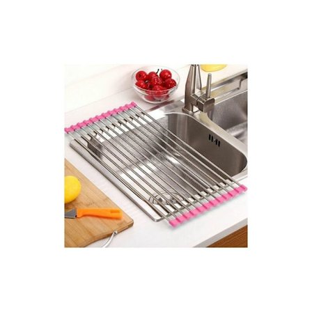 Sammenleggbar avløpsrist og/eller flatt underlag, sammenleggbar sklisikker stålavløpsrist for vask - tørking av oppvask, frukt og grønnsaker - kan 