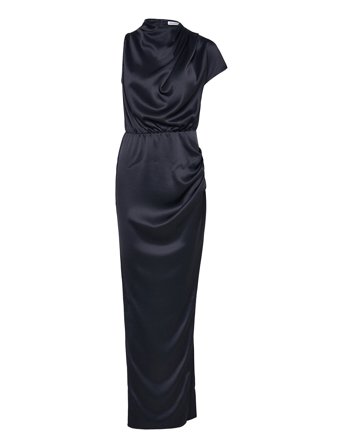 Ahlvar Gallery Iris Satin Dress - Navy - S