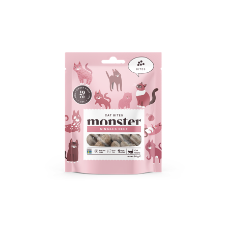 Monster Pet Food - Cat Bites Beef 50 g - Katt - Kattegodteri & kattegress - Tyggesnacks for katter - ZOO.no