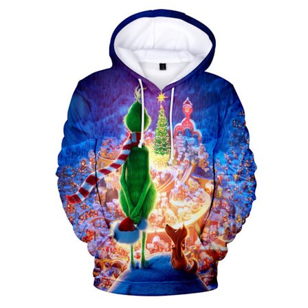 Herr Grinch Hoodie 3D Tryckt Tröja Sweatshirt Jul Jul Hoodies C-FA-