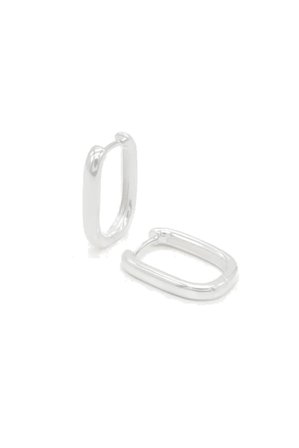 Petite Edge Hoops Silver
