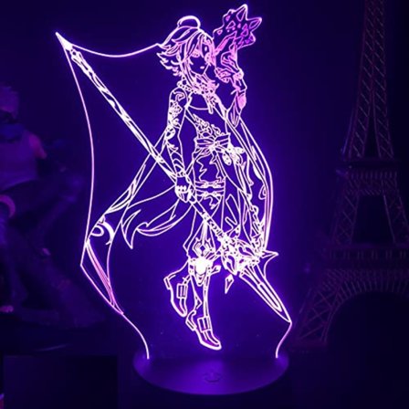 Genshin Impact 3D-lampa nattlampa för sovrumsdekor LED-lampa