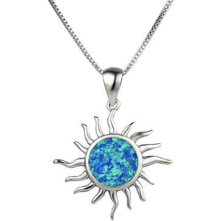 Opal Solanheng Halskjede for Kvinner Tenåringsjenter 925 Sterling Sølv Blomsterkjede Justerbar Choker Halskjede Delikat Smykker Gaver