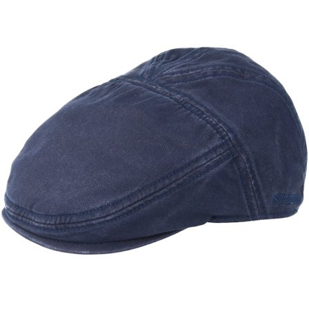 Stetson - Bleu flatcap Casquette - Ivy Cap Cotton Navy Flatcap @ Hatstore