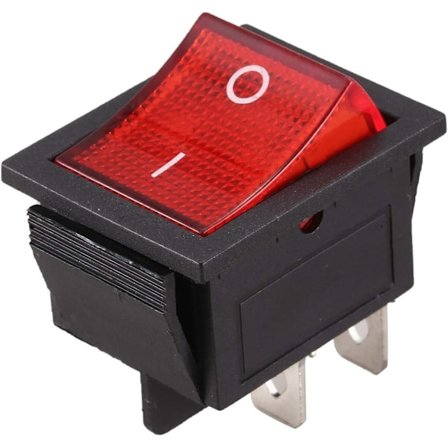 4 x Rødt Lys Tænd/Sluk Vippekontakter (Rød)