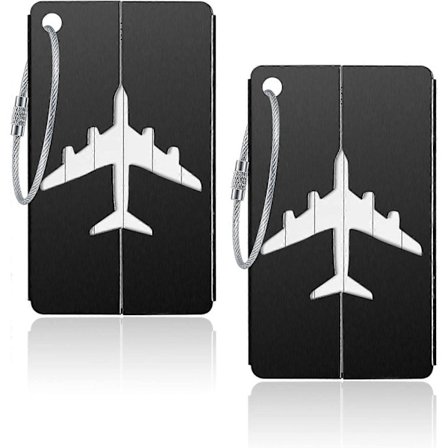 2 st Bagagetaggar Resväska Taggar Bagagetaggar Bagage Etiketter Taggar Aluminium Metall med Namn ID Adresskort för Bagage Bagage Resväskor