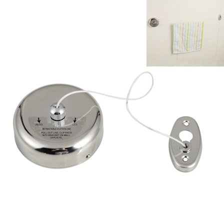 Rostfritt Stål Retractable Expanderbar Klädställning Polerad Krom Klädtorkningsställ Justerbar Rep 2,8m Inomhus Utomhus Balkong