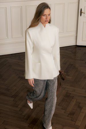 NA-KD Maßgeschneiderter Blazer - Taillierter Blazer - Weiß - EU 38
