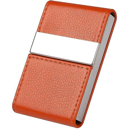 Visitkort Holder | PU Læder Kreditkort Holder, Slank Rustfrit Stål Id