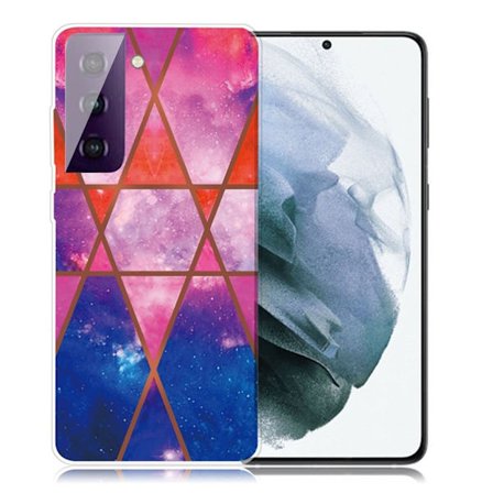 Marmormotiv Samsung Galaxy S21 Plus 5G skal - Ros / Orange / Blå