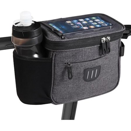 Cykelstyr Taske, Stor Cykel Front Opbevaringspose Taske, 6,5 tommer Transparent Pose med Skulderrem