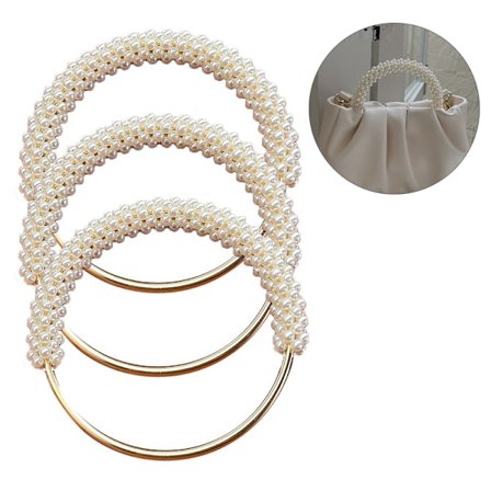 Perle Rund Bag Håndtak Metallring Flettet Fargerike Perler DIY Ha