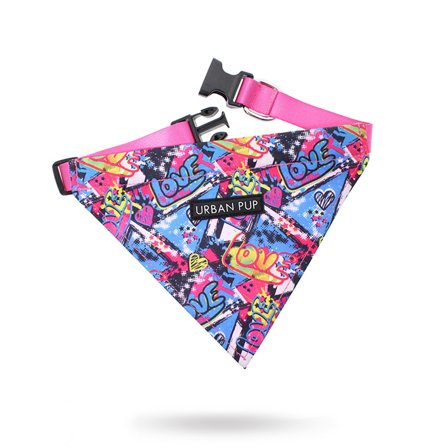 Urban Pup - Pink Graffiti Bandana- Hundhalsband