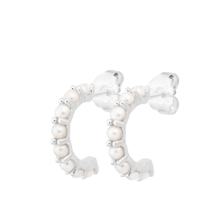 Drakenberg Sjölin Petite star pearl hoops Örhängen Dam Silver ONESIZE