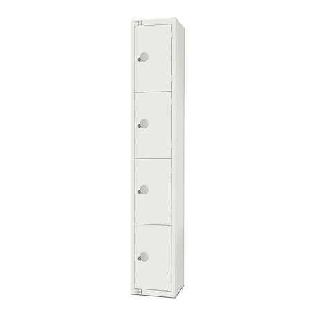 Elite white locker, 4 door, 1800x300x450 mm, all white