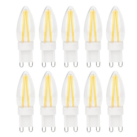 10 st G9 Dimbar Lång Filament LED-lampa för Hem & Bilbelysning 3W AC220V 0.2