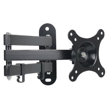 LCD bobil-/campingvogn-TV-feste i aluminium, veggmonteringsarm, anti-shake (1 stk, svart)