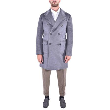 L.b.m. 1911, Double-Breasted Coats Grijs, Heren, Maat:M