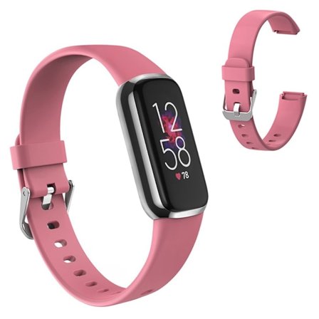Fitbit Luxe enfärgat klockarmband i silikon - Rosa / Storlek: S
