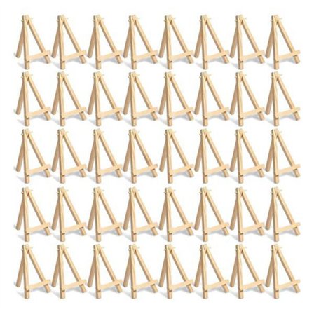 60 st mini staffli i trä. Visitkort, visa foton, små dukar, klassrum DIY konst och hantverk 8X15Cm