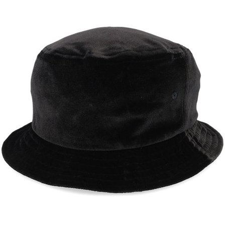 Yupoong - Svart bucket Hatt - Velvet Black Bucket @ Hatstore