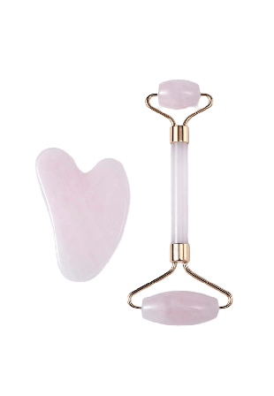 Skir Rose Quartz Roller & Gua Sha Kit Tillbehör Unisex 2 PCS