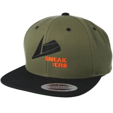 Sneakers - Grön snapback Keps - Black Logo Olive Snapback @ Hatstore