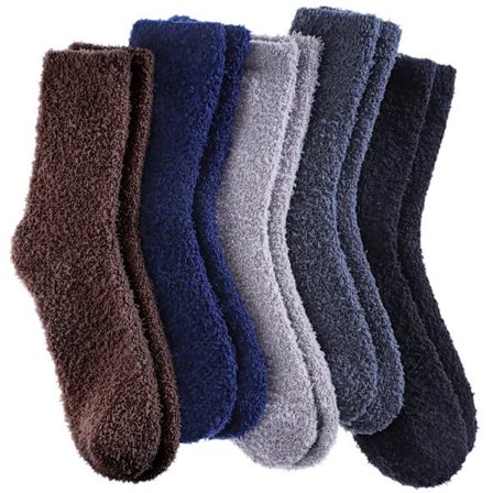 5 par fleece hjemmesko sokker til kvinder - Ultra bløde, fluffy, varme vinter hjemmesko sokker til indendørs søvn og daglig brug