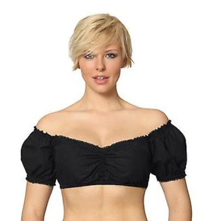 Elegant Dirndl-bluse for kvinner, svart Dirndl-bluse, blondebluse for Oktoberfest, 100% ny