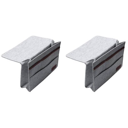 2 stk. Filt Sengelomme Opbevaringspose - Sengeskørt Opbevaringslomme Organizer