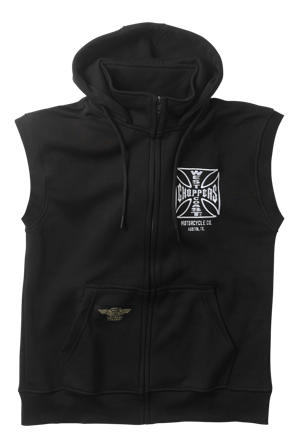 West Coast Choppers OG ATX Sleeveless Zip Hoodie Black XL