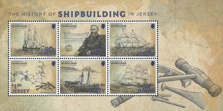 Jersey - Skibsbygning - Postfrisk miniark